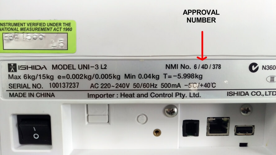 Trade Approved Scales Data Plate