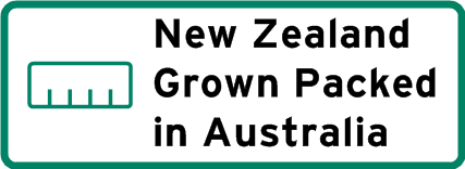 Grown in Standard Mark Grown Overseas, Packed in Australia.